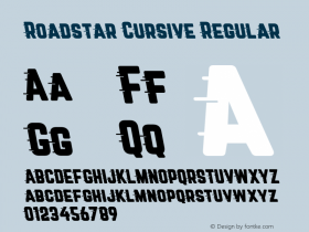 Roadstar Cursive Regular Version 1.001;PS 001.001;hotconv 1.0.88;makeotf.lib2.5.64775 Font Sample