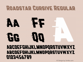 Roadstar Cursive Regular Version 1.031 Font Sample