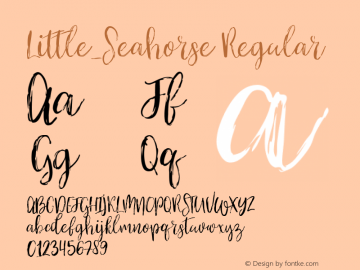 Little_Seahorse Regular Version 1.000 Font Sample