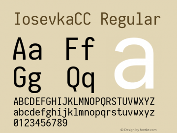 IosevkaCC Regular 1.10.3 Font Sample