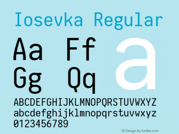 Iosevka Regular 1.10.3 Font Sample