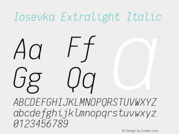 Iosevka Extralight Italic 1.10.3图片样张