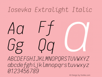 Iosevka Extralight Italic 1.10.3图片样张