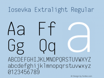 Iosevka Extralight Regular 1.10.3图片样张