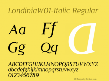 LondiniaW01-Italic Regular Version 1.10 Font Sample