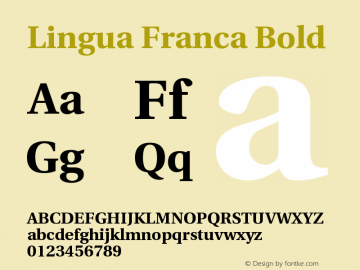 Lingua Franca Bold Version 1.14 Font Sample