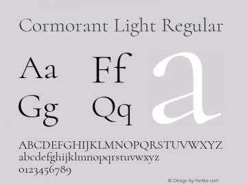 Cormorant Light Regular Version 3.003 Font Sample
