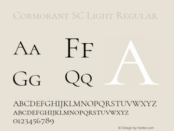 Cormorant SC Light Regular Version 3.003 Font Sample