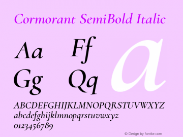 Cormorant SemiBold Italic Version 3.003图片样张