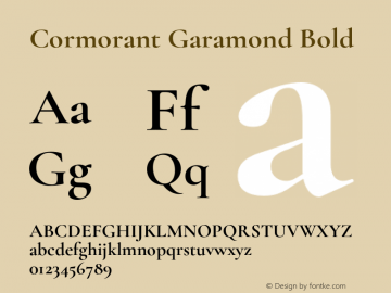 Cormorant Garamond Bold Version 3.003;PS 003.003;hotconv 1.0.88;makeotf.lib2.5.64775 Font Sample