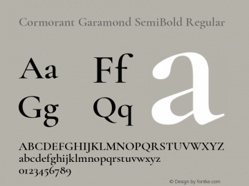 Cormorant Garamond SemiBold Regular Version 3.003 Font Sample