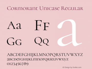 Cormorant Unicase Regular Version 3.003;PS 003.003;hotconv 1.0.88;makeotf.lib2.5.64775图片样张