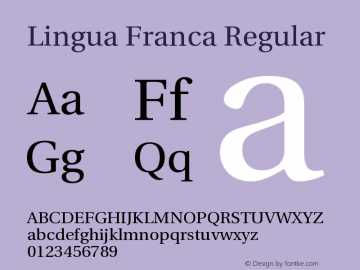 Lingua Franca Regular Version 1.14 Font Sample