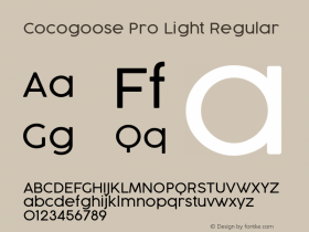 Cocogoose Pro Light Regular Version 1.000 Font Sample