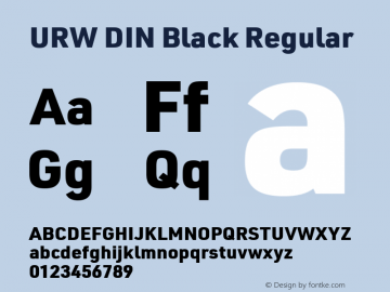 URW DIN Black Regular Version 3.00图片样张