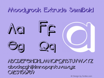 Moodyrock Extrude SemiBold Unknown Font Sample