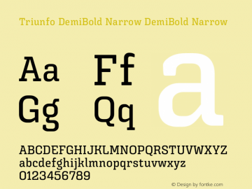 Triunfo DemiBold Narrow DemiBold Narrow Version 1.000;com.myfonts.easy.corradine.triunfo.demi-bold-narrow.wfkit2.version.4FJ3图片样张