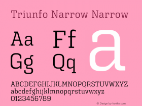 Triunfo Narrow Narrow Version 1.000;com.myfonts.easy.corradine.triunfo.regular-narrow.wfkit2.version.4FJ9 Font Sample