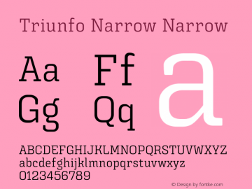 Triunfo Narrow Narrow Version 1.000;com.myfonts.easy.corradine.triunfo.regular-narrow.wfkit2.version.4FJ9图片样张