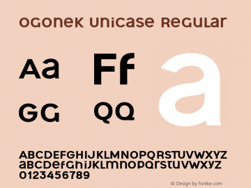 Ogonek Unicase Regular Version 1.00 January 4, 2017, initial release图片样张