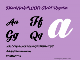 BlackScriptW00-Bold Regular Version 1.00 Font Sample