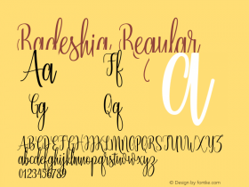 Radeshia Regular Version 1.000 Font Sample