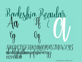 Radeshia Regular Version 1.000 Font Sample