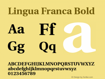 Lingua Franca Bold Version 1.16 Font Sample