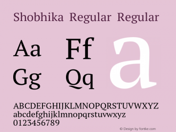 Shobhika Regular Regular Version 1.030;PS 1.000;hotconv 16.6.51;makeotf.lib2.5.65220 Font Sample