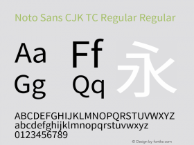 Noto Sans CJK TC Regular Regular Version 1.005;PS 1.005;hotconv 1.0.96;makeotf.lib2.5.65012图片样张