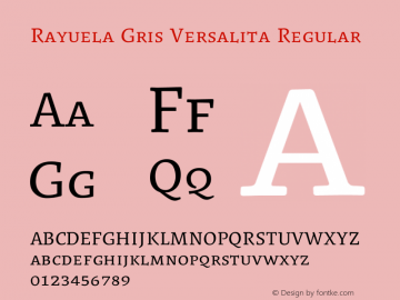 Rayuela Gris Versalita Regular Version 2.000 Font Sample
