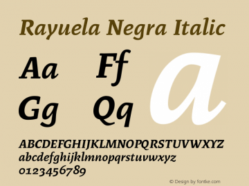Rayuela Negra Italic Version 2.000图片样张