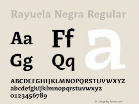 Rayuela Negra Regular Version 2.000 Font Sample