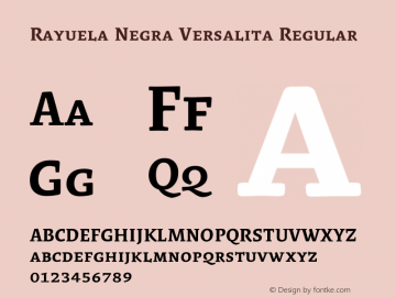 Rayuela Negra Versalita Regular Version 2.000 Font Sample