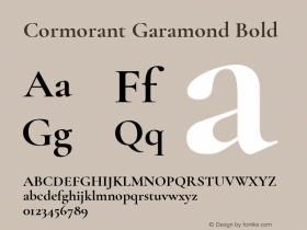 Cormorant Garamond Bold Version 3.003 Font Sample