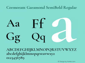 Cormorant Garamond SemiBold Regular Version 3.003图片样张