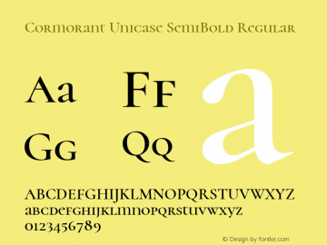 Cormorant Unicase SemiBold Regular Version 3.003 Font Sample