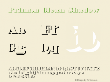 Priman Clean Shadow Version 1.000 Font Sample