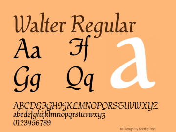 Walter Regular 1.0 May 2007 Font Sample