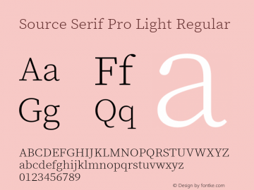 Source Serif Pro Light Regular Version 2.000;PS 1.000;hotconv 16.6.51;makeotf.lib2.5.65220图片样张