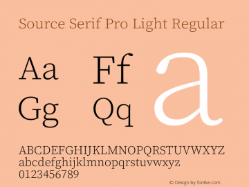 Source Serif Pro Light Regular Version 2.000;PS 1.0;hotconv 16.6.51;makeotf.lib2.5.65220图片样张