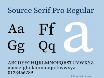 Source Serif Pro Regular Version 2.000;PS 1.000;hotconv 16.6.51;makeotf.lib2.5.65220图片样张