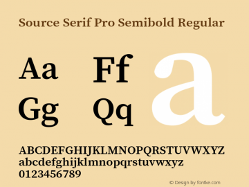 Source Serif Pro Semibold Regular Version 2.000;PS 1.000;hotconv 16.6.51;makeotf.lib2.5.65220图片样张