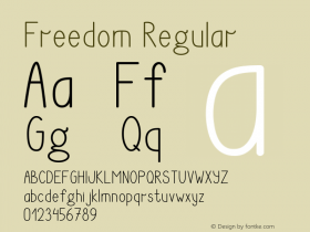 Freedom Regular Version 1.00 January 11, 2017, initial release图片样张