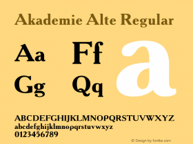 Akademie Alte Regular Version 1.6 Font Sample