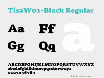 TisaW01-Black Regular Version 7.504 Font Sample