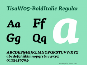 TisaW05-BoldItalic Regular Version 7.504 Font Sample