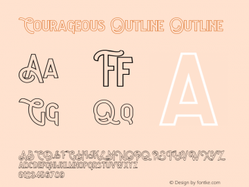 Courageous Outline Outline Unknown Font Sample