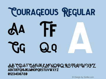 Courageous Regular Unknown Font Sample