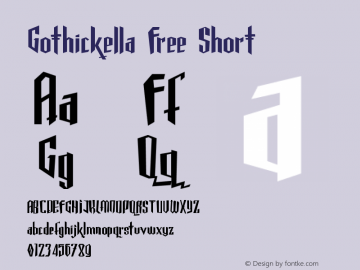 Gothickella Free Short v1 Dirt2.com // SickCapital.com (by Andrew Hart) Font Sample
